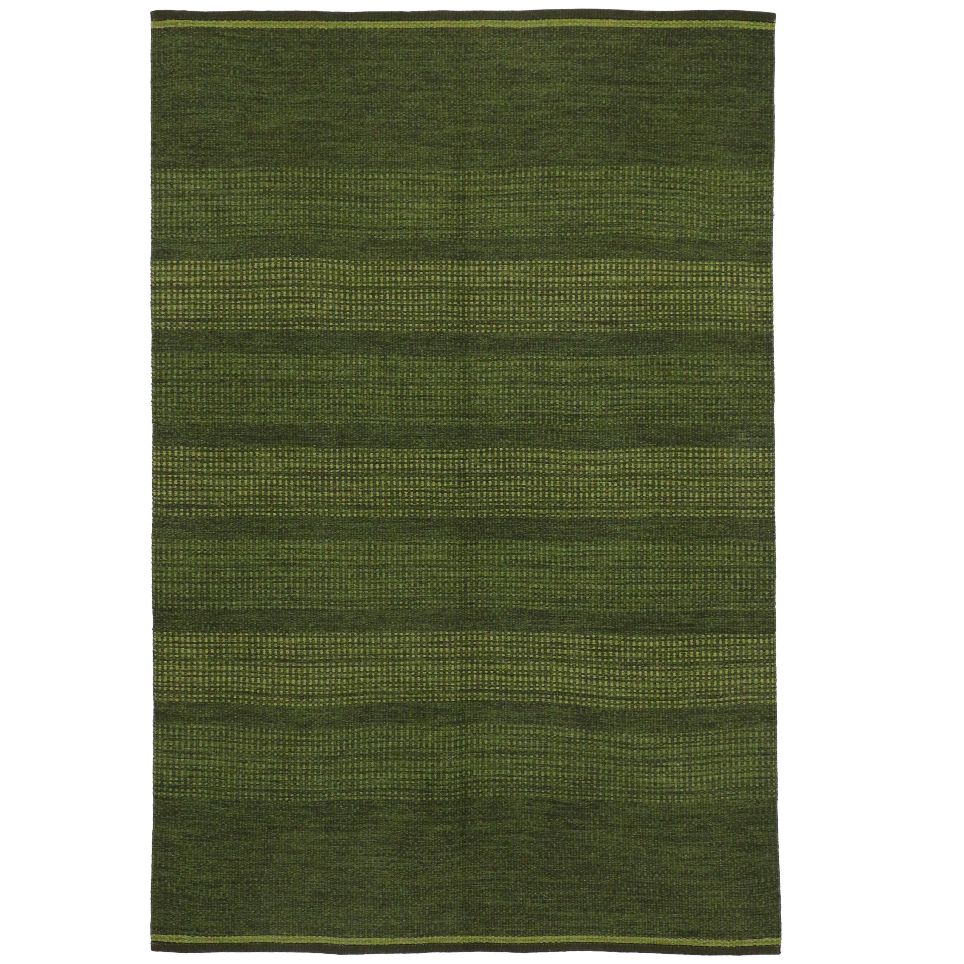 Vintage Swedish Kilim Rug by Barbro Nilsson with Scandinavian Biophilic ...