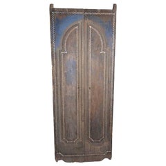 Antique Natural Temple Door with Shell Inlay