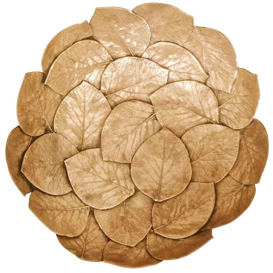 Handmade Brass Cast Leaf Bowl 'Large'