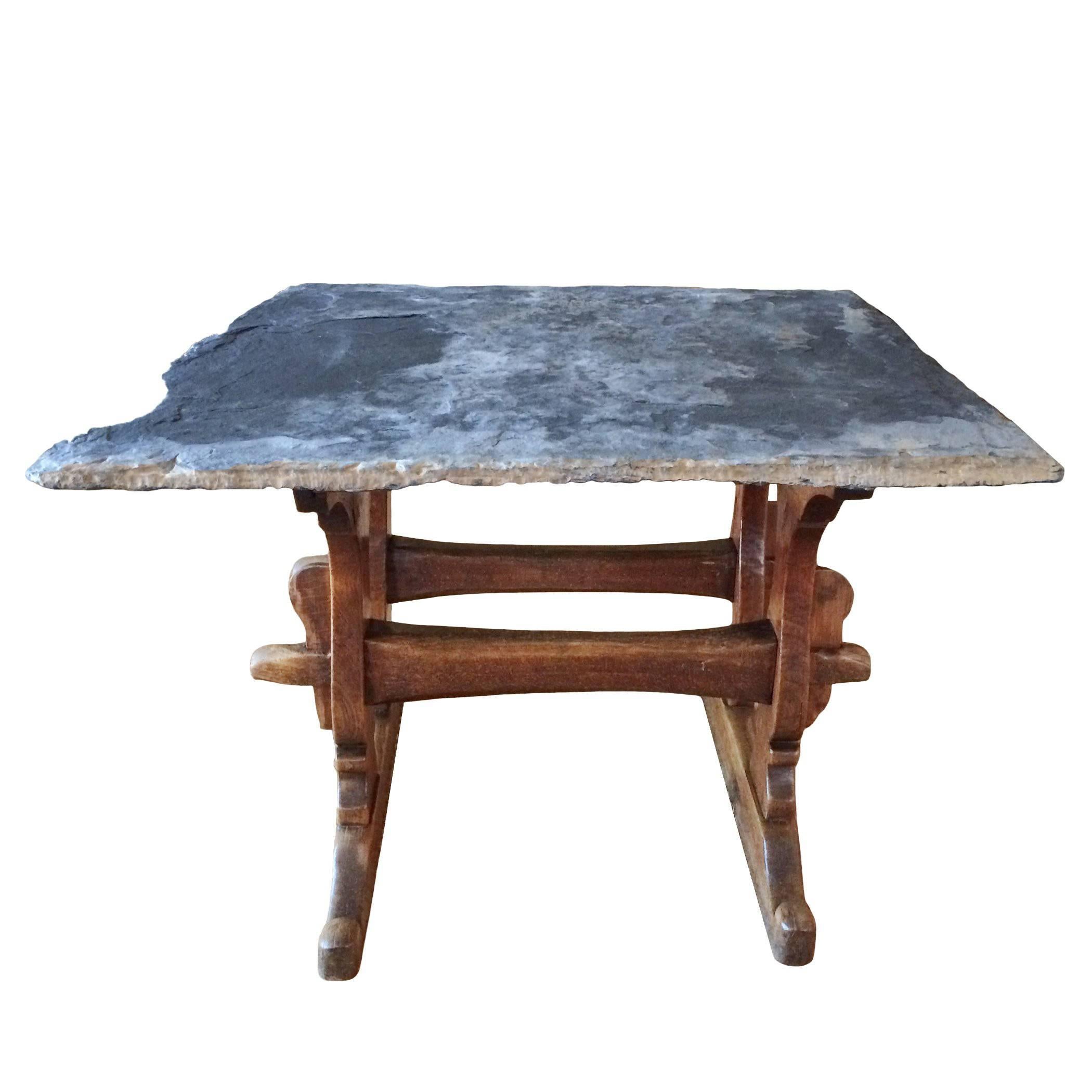 18th Century French Beechwood Trestle Table For Sale