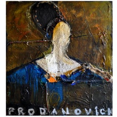 Large Mixed-Media Abstract Portrait by Artist Vladimir Prodanovich 10
