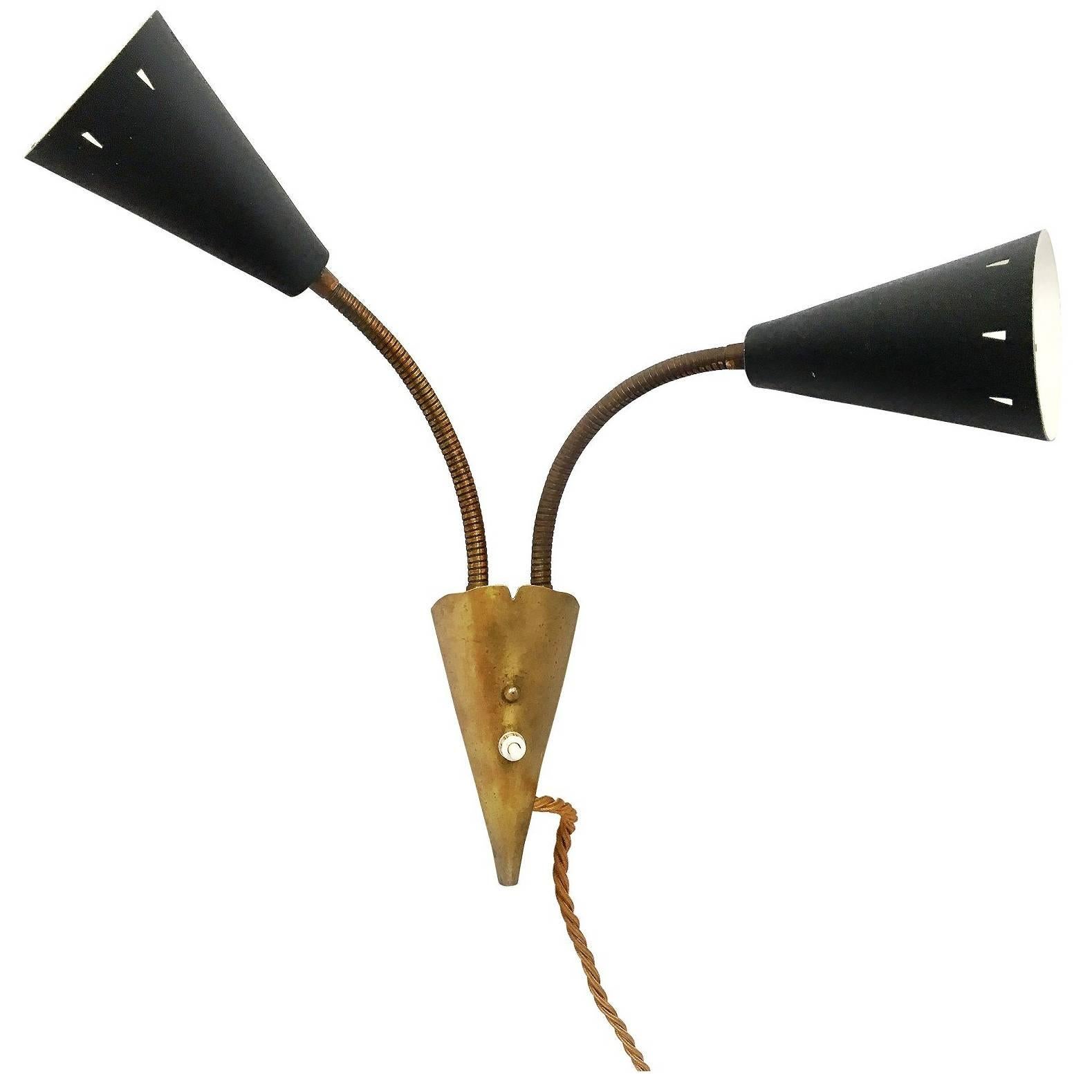 1950s Swedish Diablo Wall Lamp by ASEA in the Manner of Lauritzen Paavo Tynell For Sale