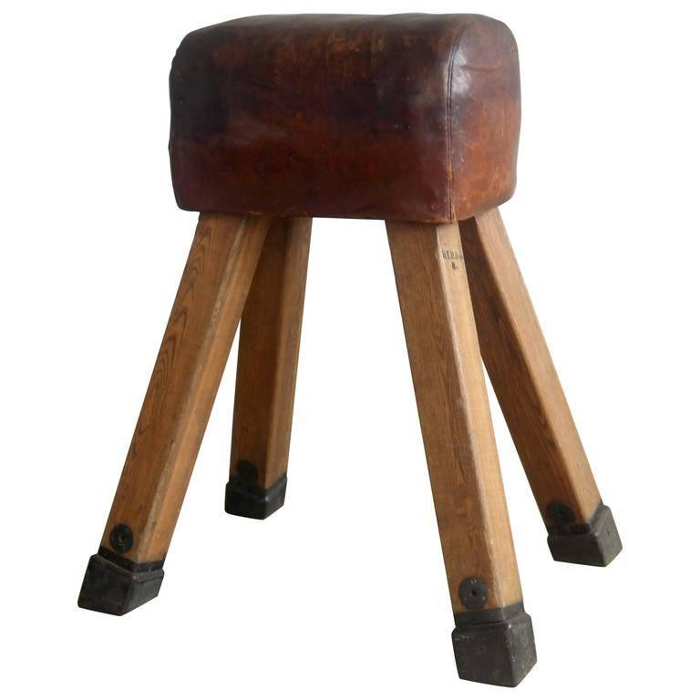 1950s Danish Pommel Horse in Leather and Beechwood