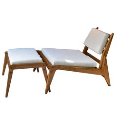 White Lounge Chair and Ottoman, Finland, Early 1950s