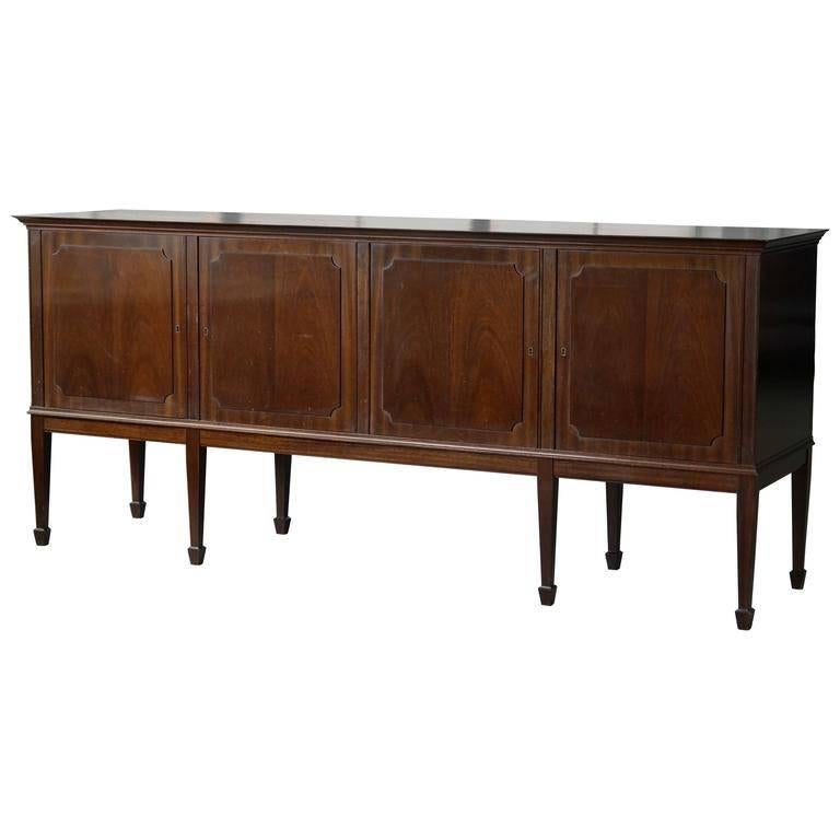 Frits Henningsen Low Sideboard in Mahogany English Hepplewhite Style