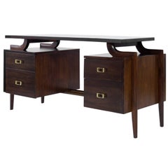 Used Mid-Century Sculptural Mahogany Desk
