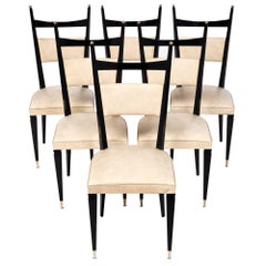 Mid-Century Ebonized French Vintage Dining Chairs
