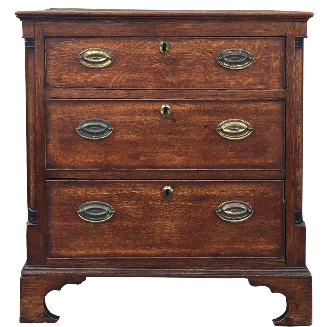 19th Century English Regency Oak Chest with Carted Corners