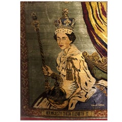 Mid 20th Century Turkish Hereke Rug Depicting Her Majesty Queen Elizabeth II