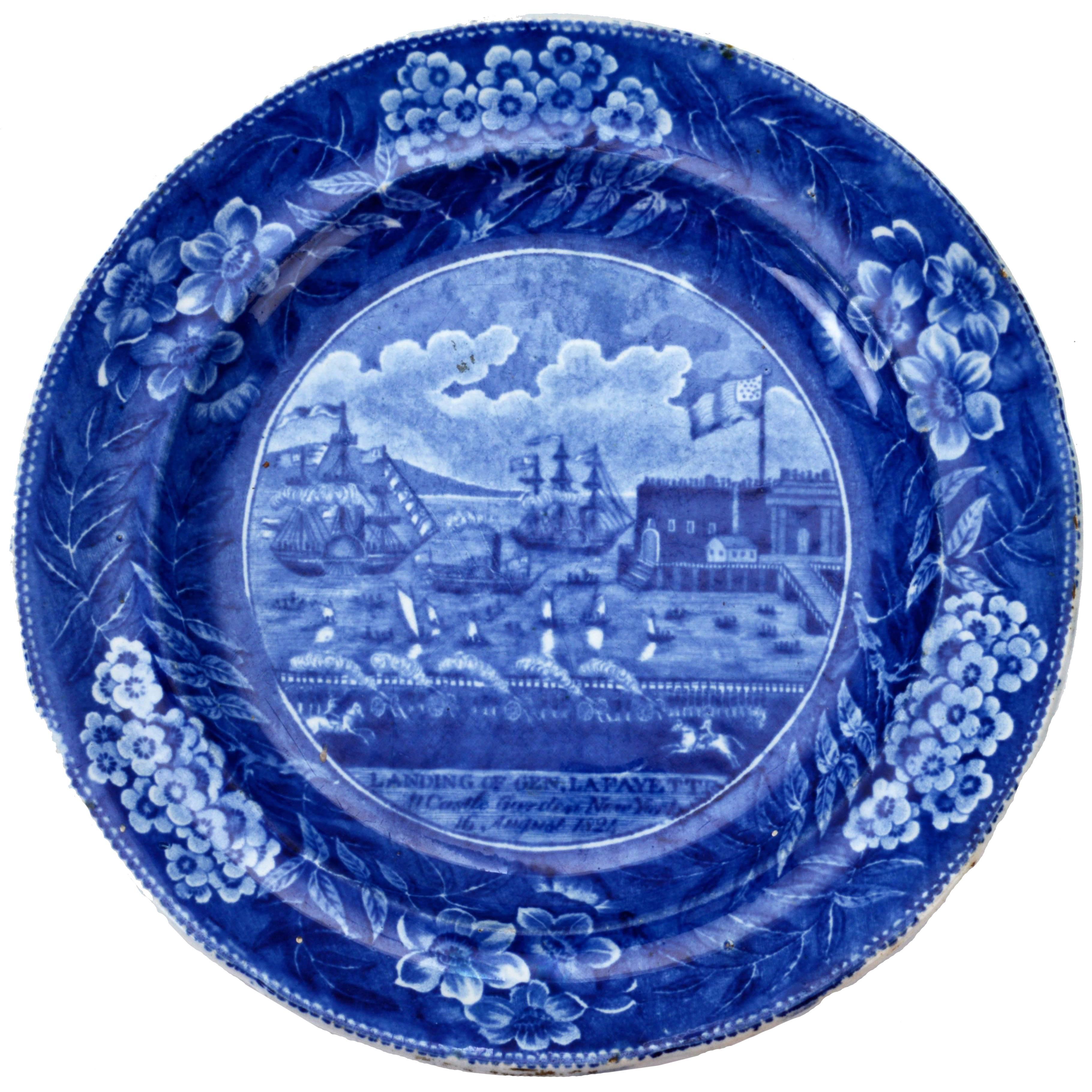 Landing of General Lafayette Staffordshire Plate by James & Ralph Clews