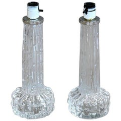 Pair of Swedish Glass Table Lamps