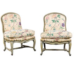 Pair of 1980s Yale Burge Louis XV Style Side Chairs