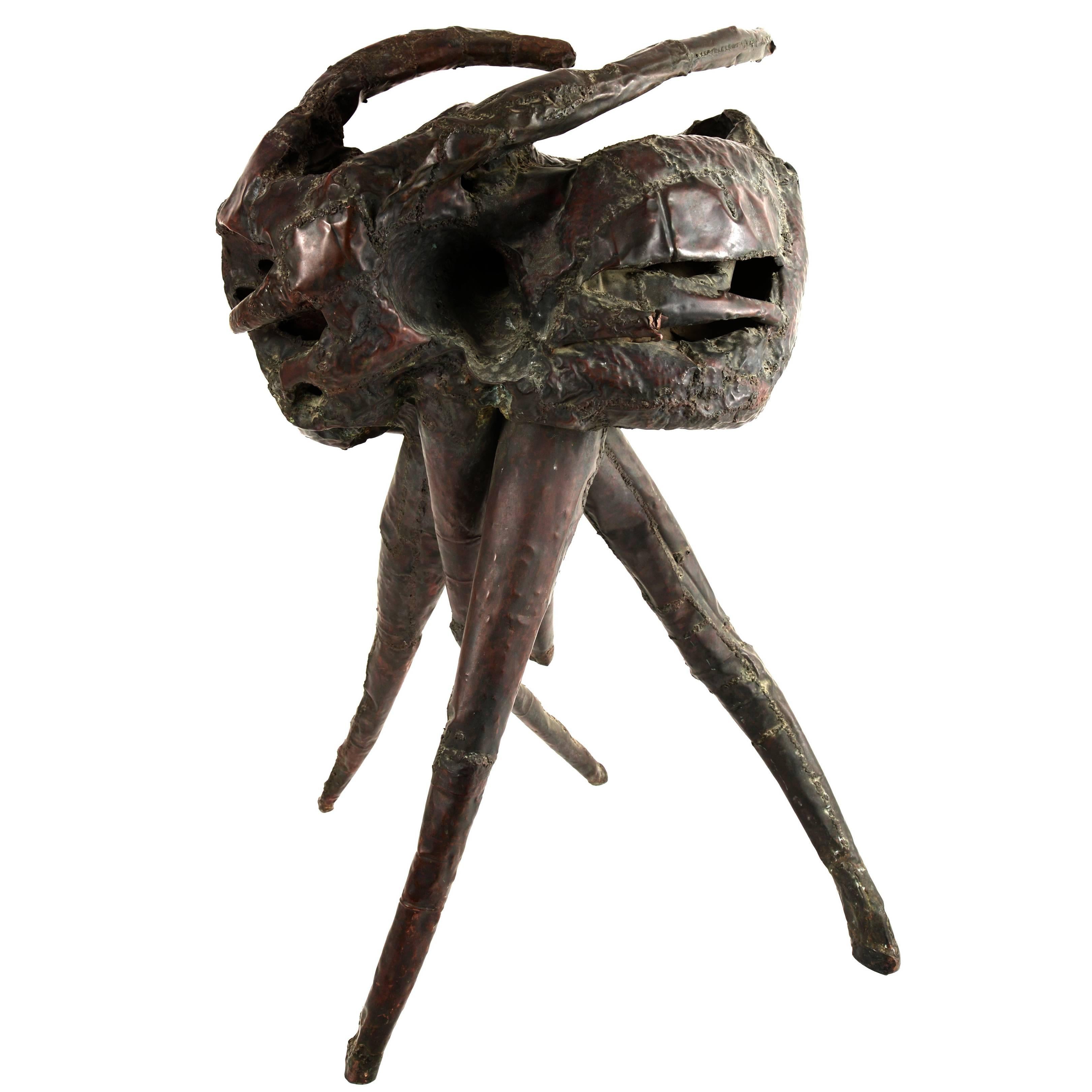 "Eddy" Brutalist Copper Sculptural Figure