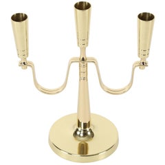 1950s Polished Brass Candelabra by Tommi Parzinger for Dorlyn Silversmiths 7