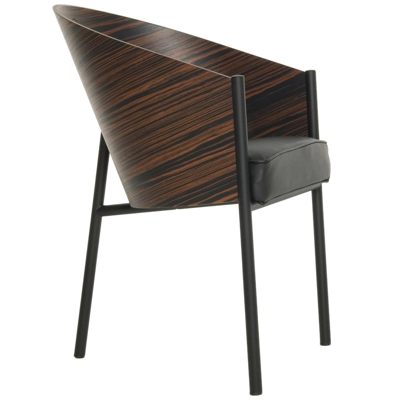 "Costes" Curved Striped Wenge or Bamboo Plywood Armchair by P. Starck for Driade
