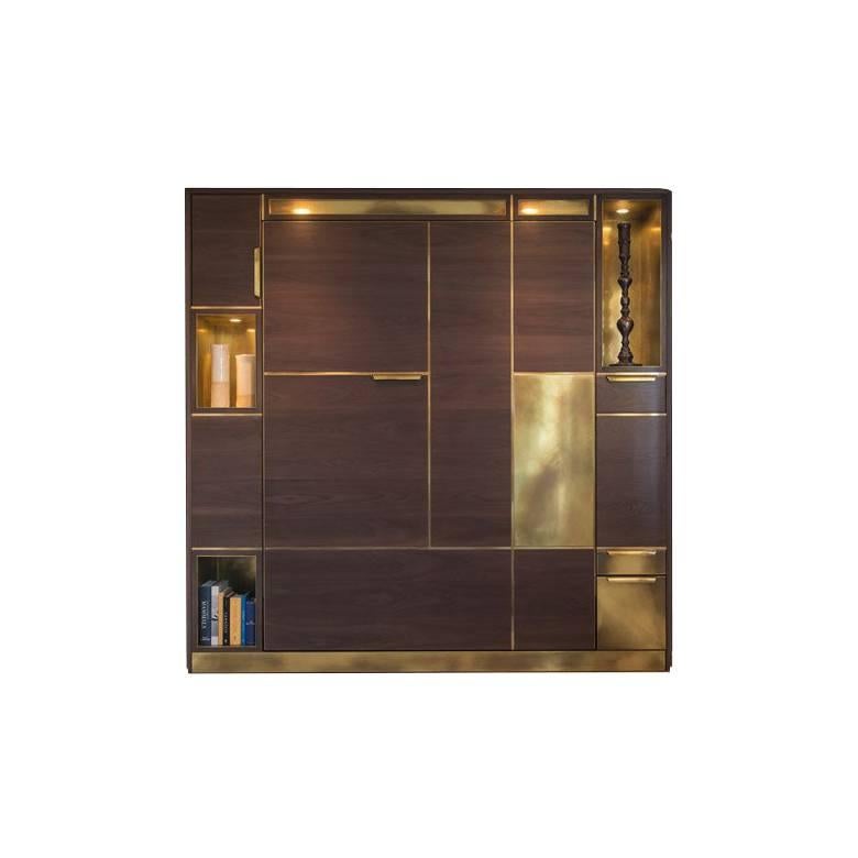 Amuneal’s Murphy Bed in Silvered Walnut and Warm Brass