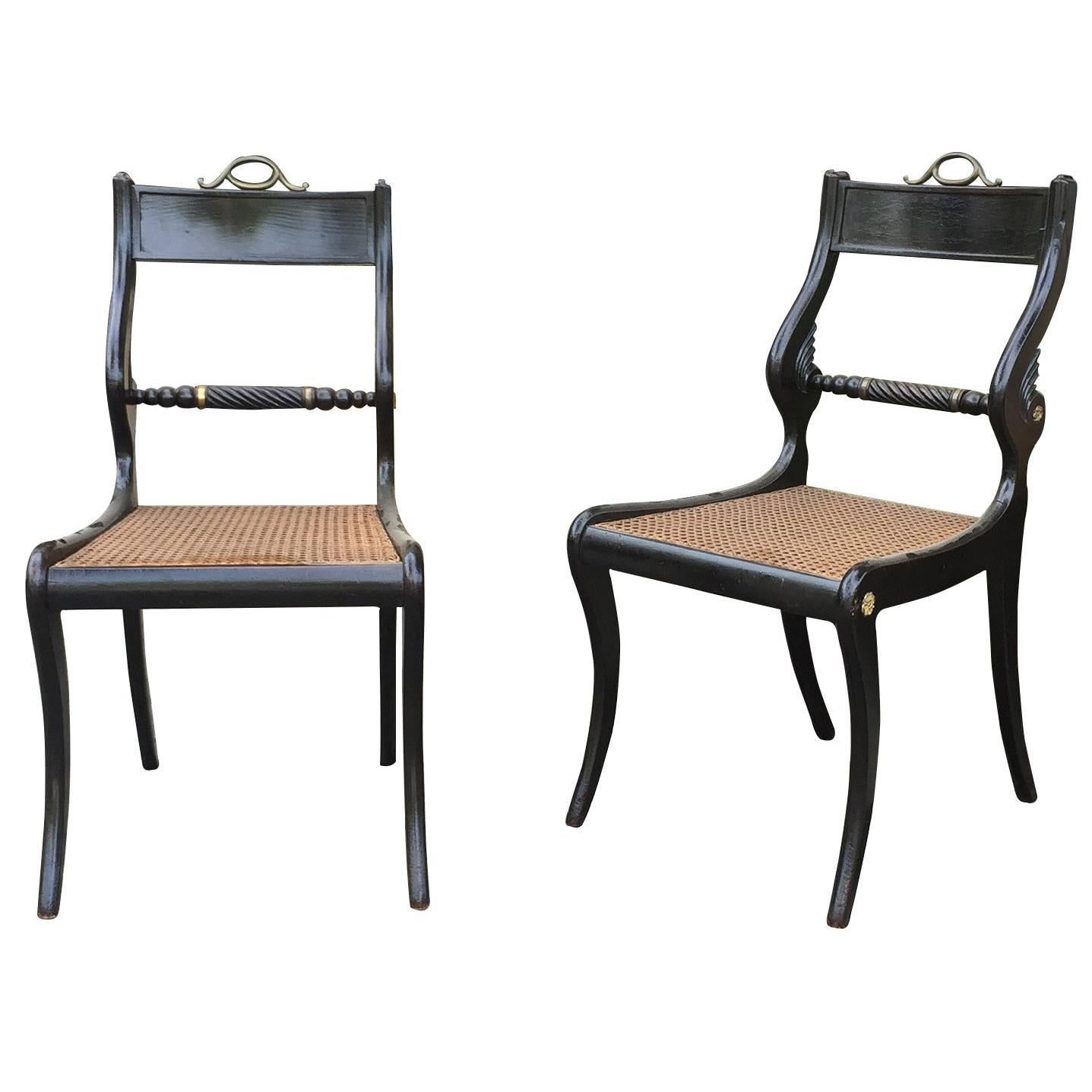 Pair of 19th Century English Regency Side Chairs