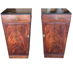 Pair of Period English Regency Mahogany Inlay Pedestal Cabinets, circa 1820 10