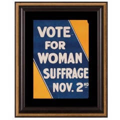 Poster bleu et jaune du mouvement pour le suffrage