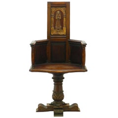 Arts and Crafts Chair Caquetoire Revolving Desk Armchair Ecclesiastic Gothic Rev