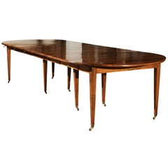 Antique French 19th Century Walnut Extension Table