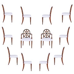 Set of 12 Mahogany Spider Back Dining Chairs