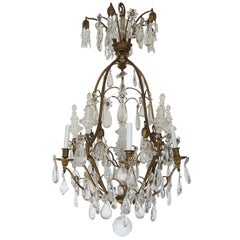 19th Century Baccarat Louis XV Gilt Bronze and Rock Crystal Chandelier