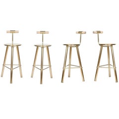 Set of Four Erickson Aesthetics Brass Stool