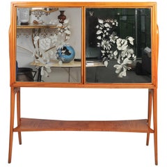 1935-1940 Maple Wood Bar Cabinet Attributed to Osvaldo Borsani