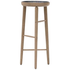 Baré Tall Plant Stand, Solid White Oak Dowel Frame with Cast Bronze Tray 10