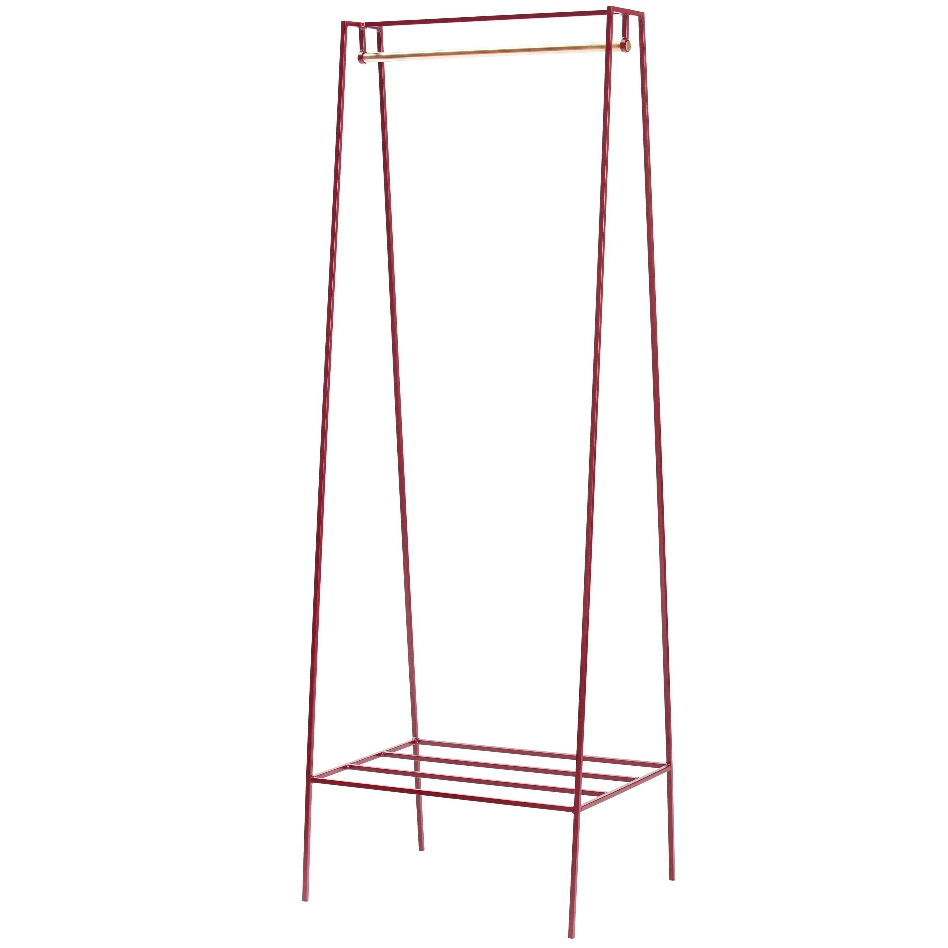 Elegant Minimal ‘A' Clothes Rail with a Luxury Brass Pole For Sale
