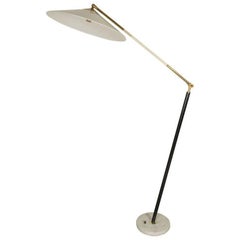 Stilux Floor Lamp with White Plastic Shade, Italy