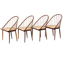 Set of Four Curved Dining Chairs by Joaquim Tenreiro, Brazil, 1960s 5