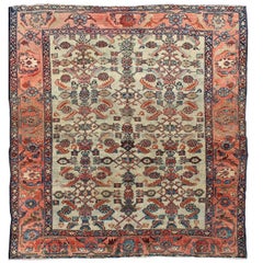 Antique Persian Malayer Rug with All-Over Sub-Geometric Design in Red and Blue