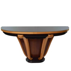 Antique 20th Century Art Deco Italian Half Moon Table Console