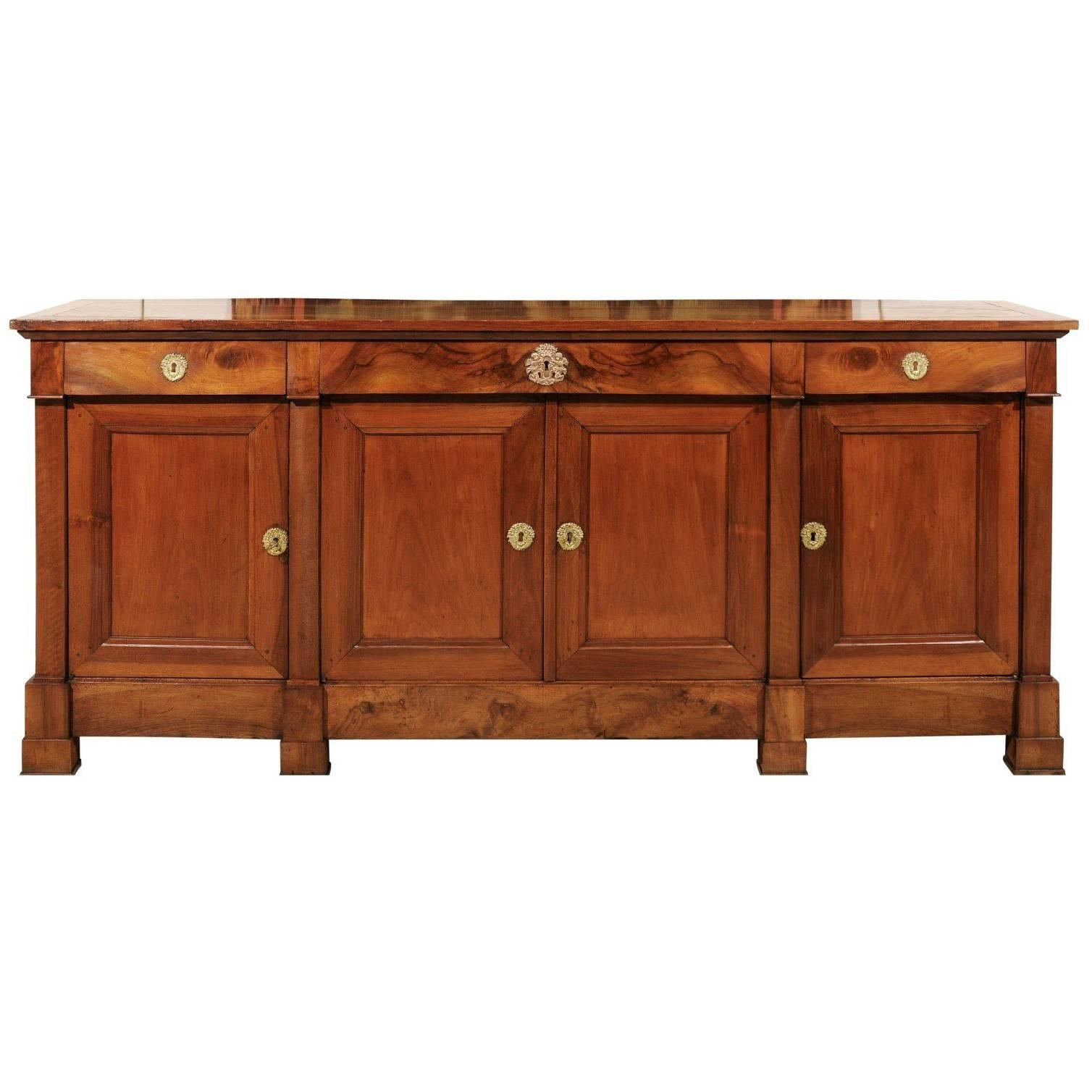 Empire French Walnut and Fruitwood Enfilade, Early 19th Century