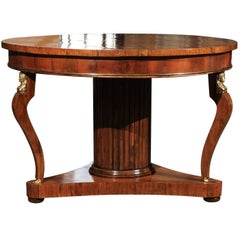 Italian Empire Walnut Center Table with Sunburst Veneer, circa 1820 10