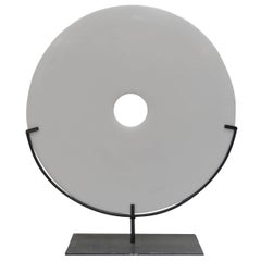 Large White Smooth Disc Sculpture, China, Contemporary