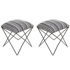 Pair of "X" Frame Stools 8