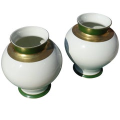 Limoges Pair of White Vases, France, 19th Century 11