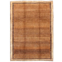 Vintage Turkish Rug With All-Over Modern Design in Shades of Brown