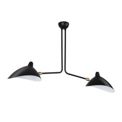 Two-Arm Ceiling Lamp by Serge Mouille in Black