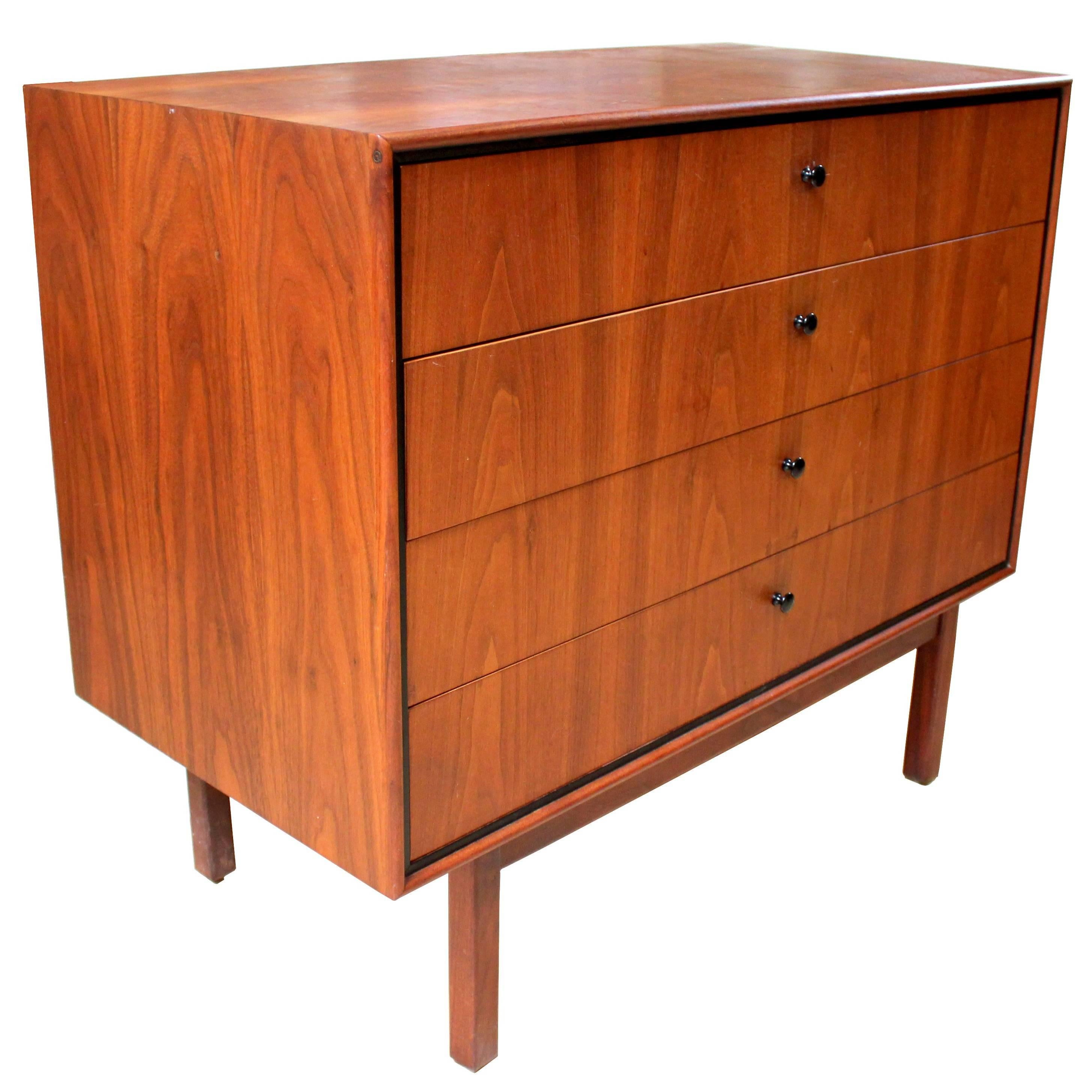 1950s Milo Baughman Walnut Four-Drawer Dresser for Arch Gordon