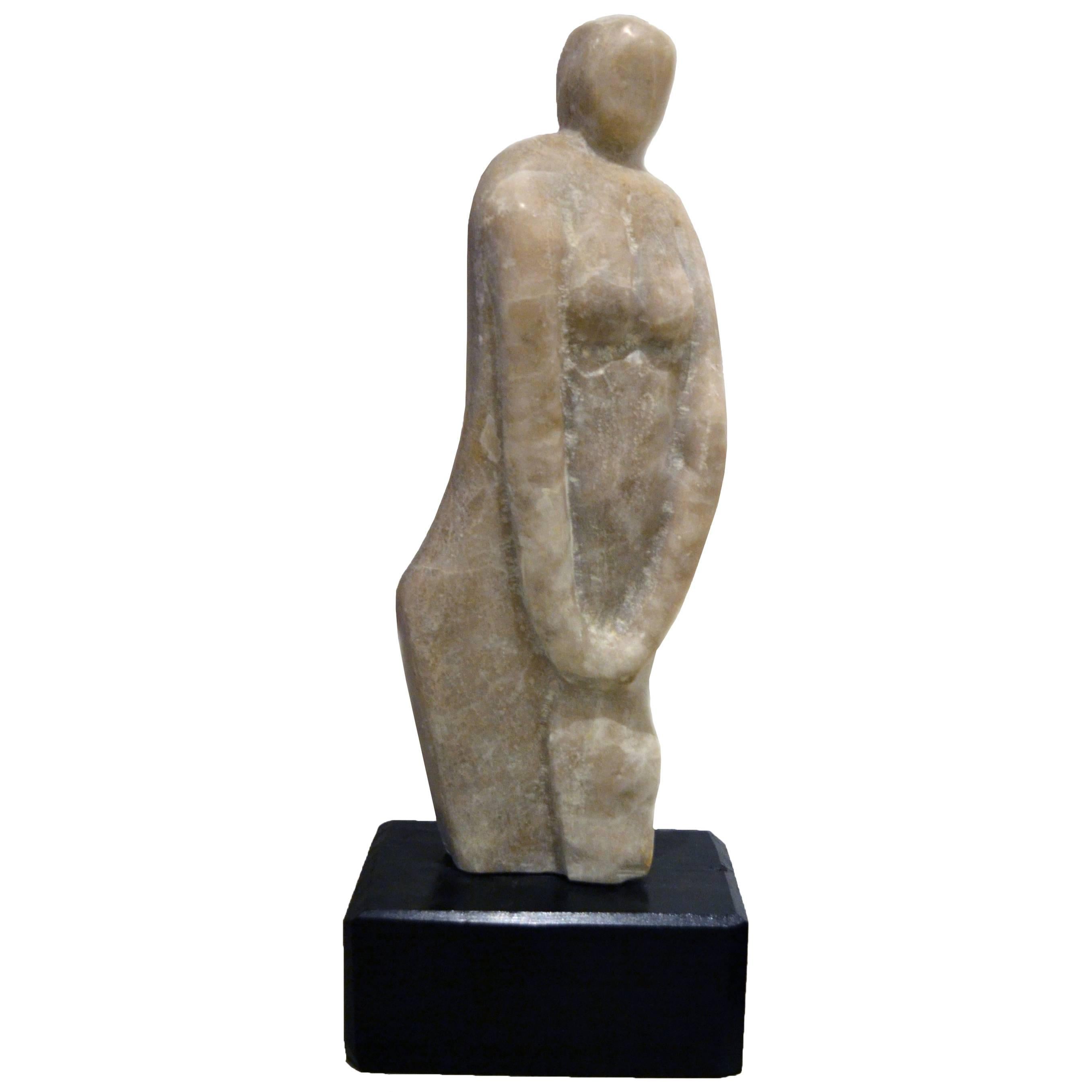 Vintage Abstract Marble Female Sculpture by Hyam Fink