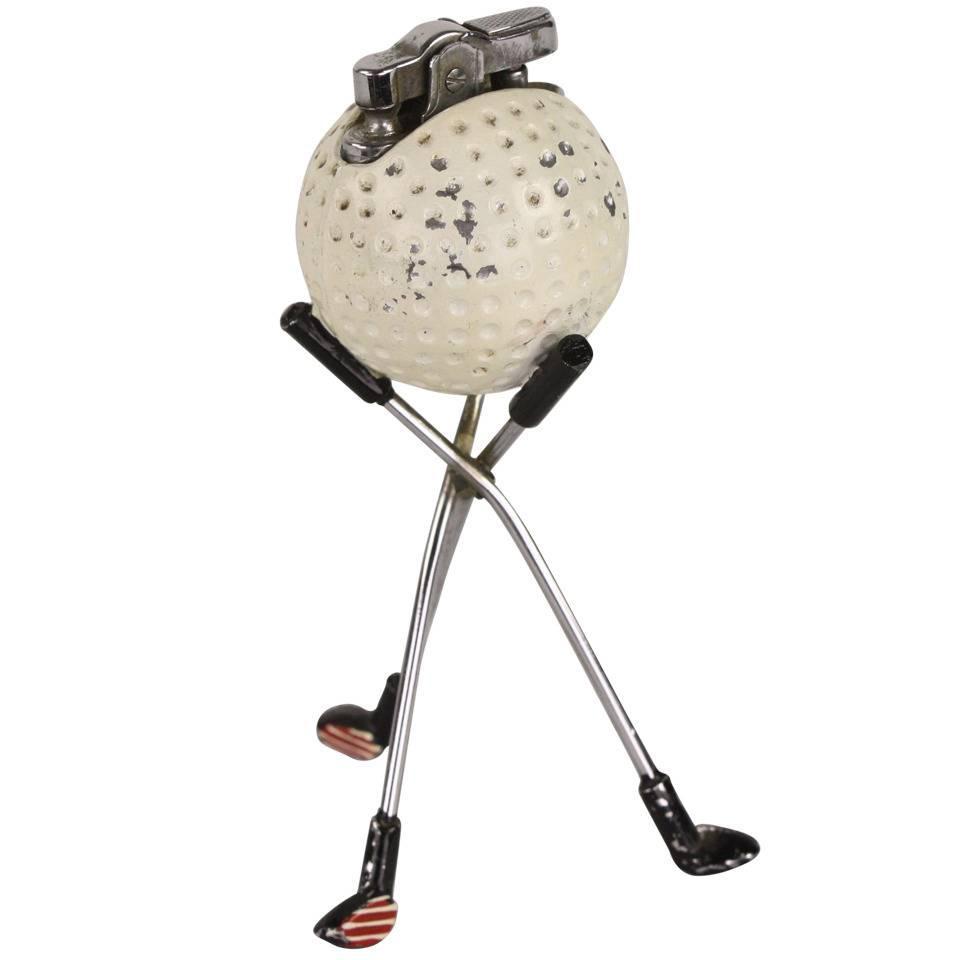 Vintage English Golfball Lighter at 1stdibs