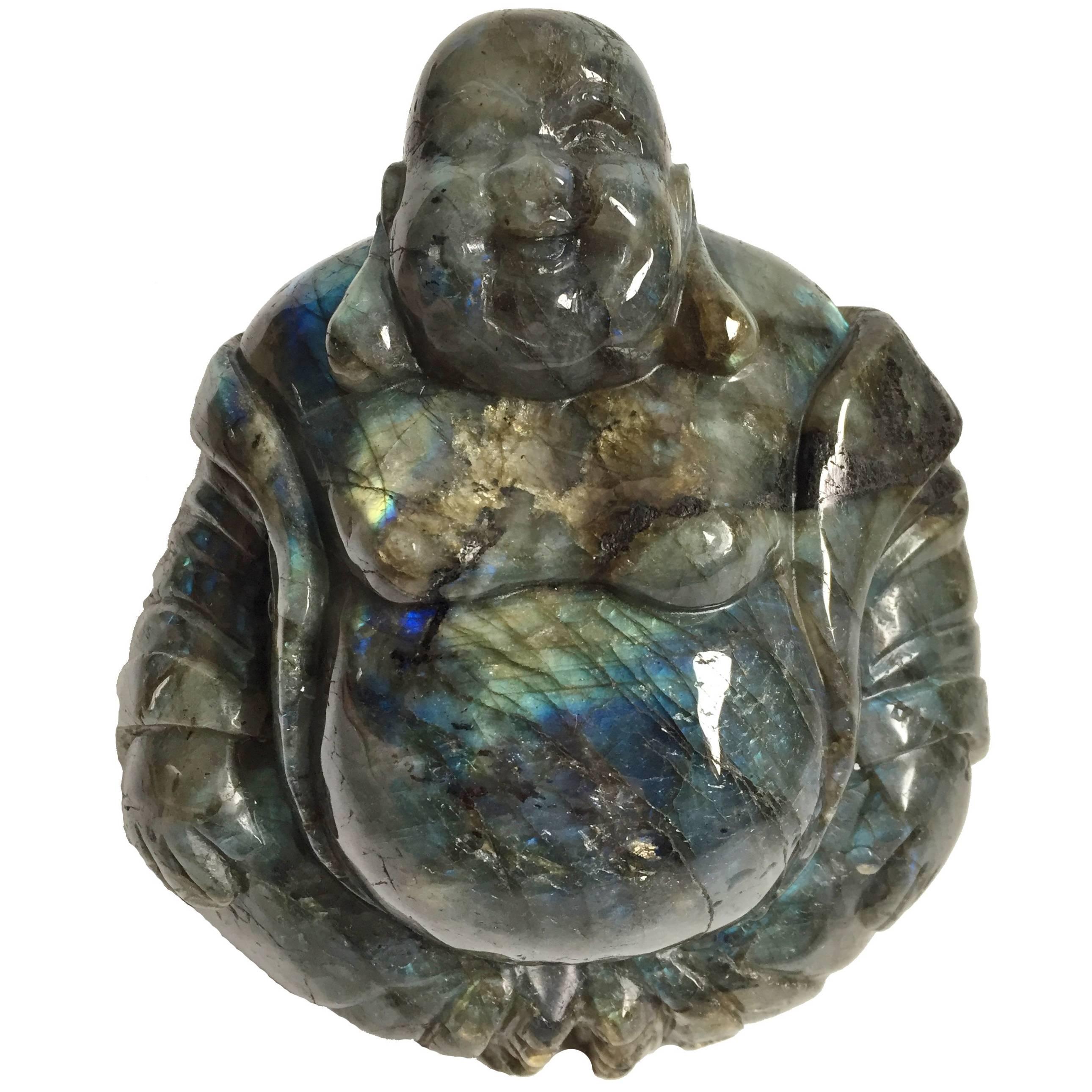 Pierre précieuse Happy Buddha Labradorite