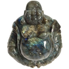 Antique Gemstone Happy Buddha Labradorite