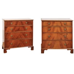 Pair of Small Georgian Style Mahogany Bachelor Chests by Tibbenham