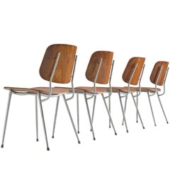 Børge Mogensen Set of Four 'Søborg' Chairs in Steel