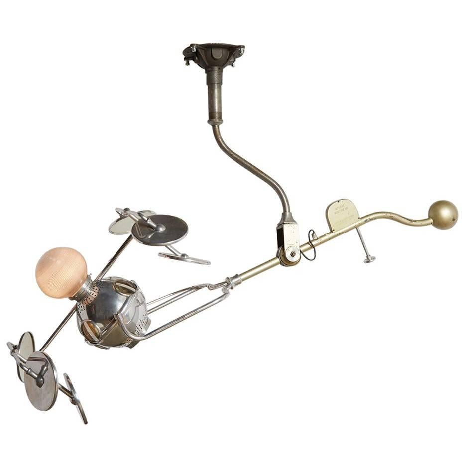 Nickel-Plated Operay Multibeam Surgical Light, circa 1925 For Sale